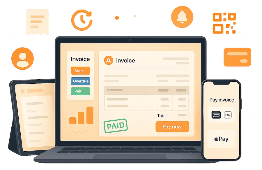 Panel de Facturación de AELESTRA mostrando estados de pago y vista móvil