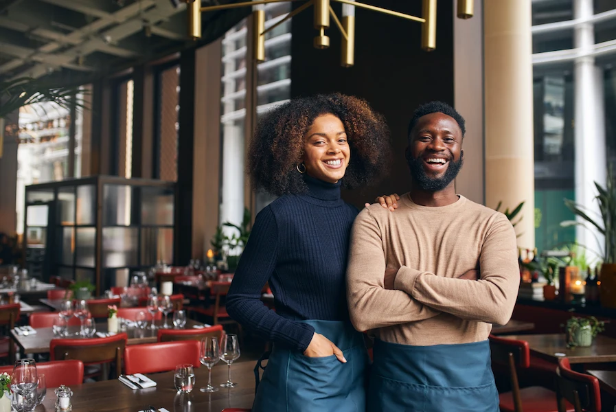 Restaurant team using AELESTRA for customer engagement, reviews and repeat visits