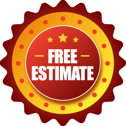 Gold medal icon with a document and dollar sign symbolizing free estimates