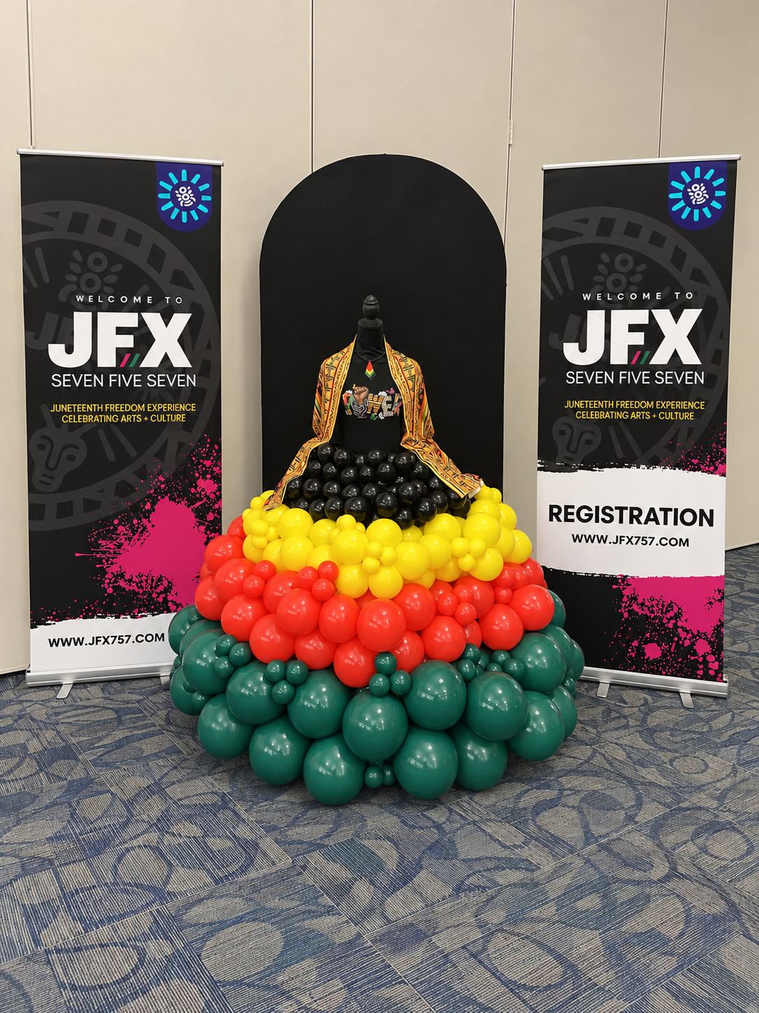 JFX 757 banners and registration signage