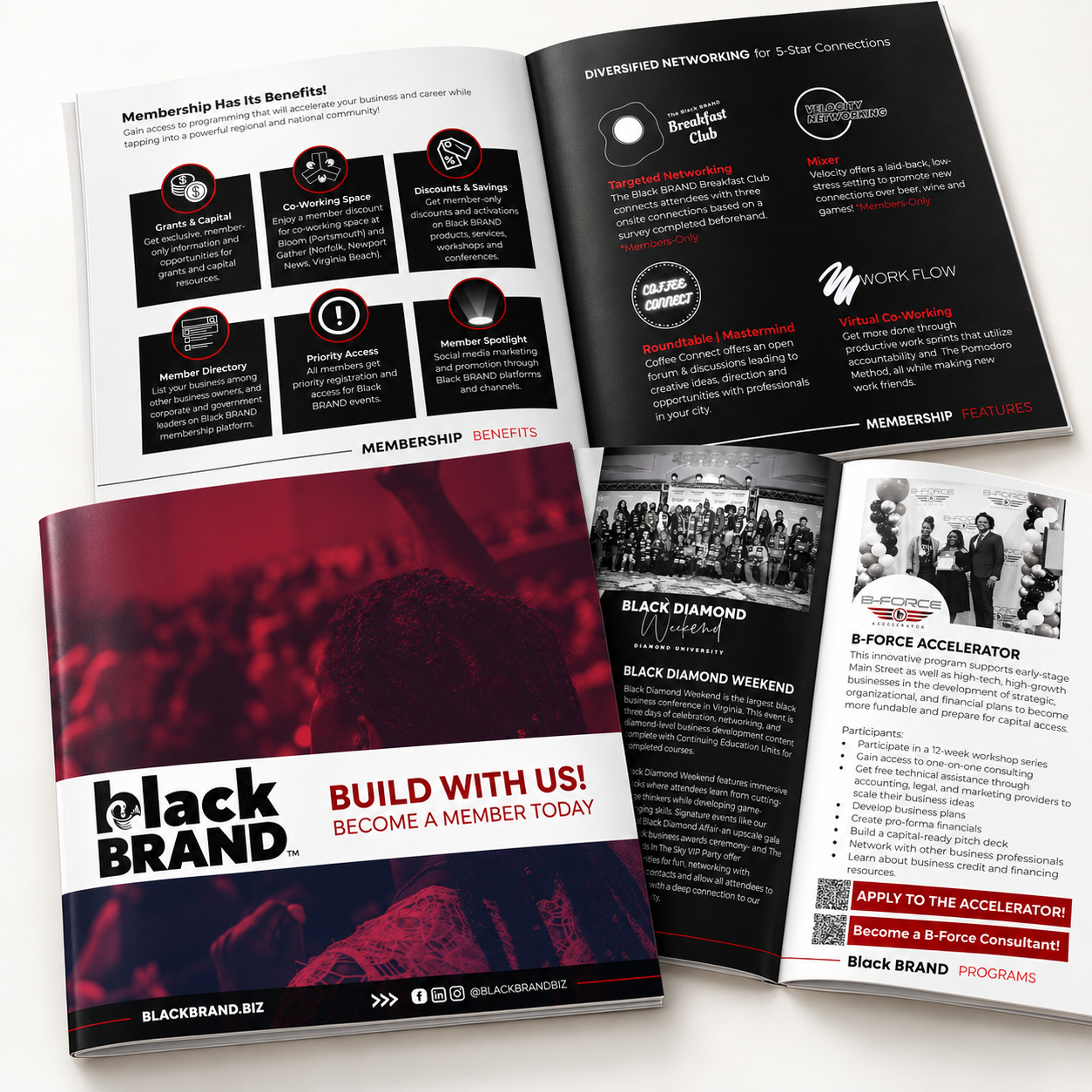 Black BRAND membership booklet mockup