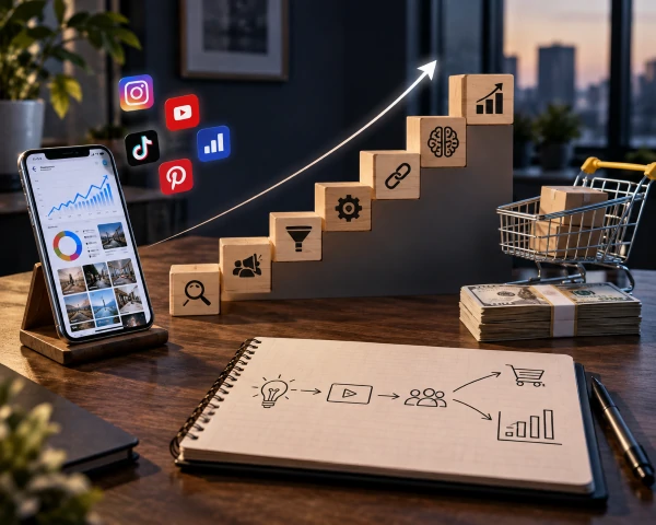 Phone showing social media analytics