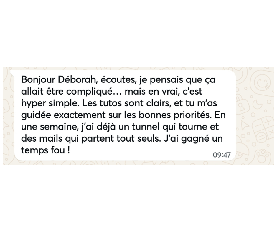Message WhatsApp d'un client
