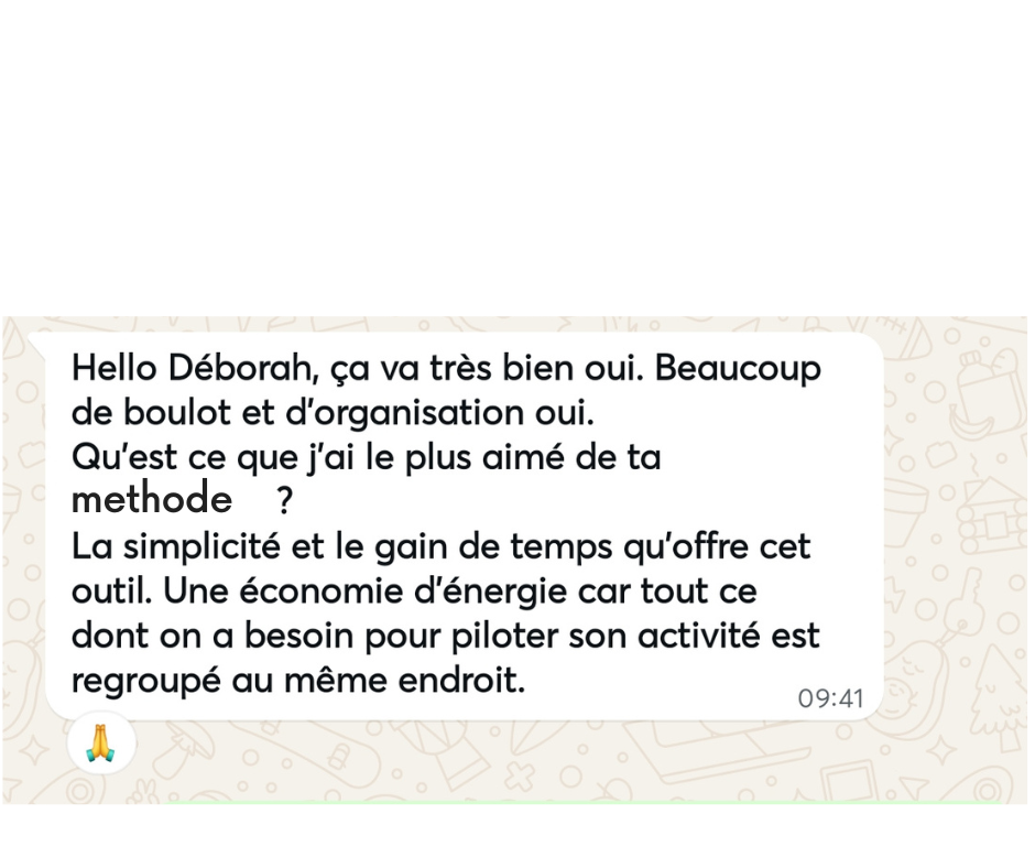Message WhatsApp d'un client