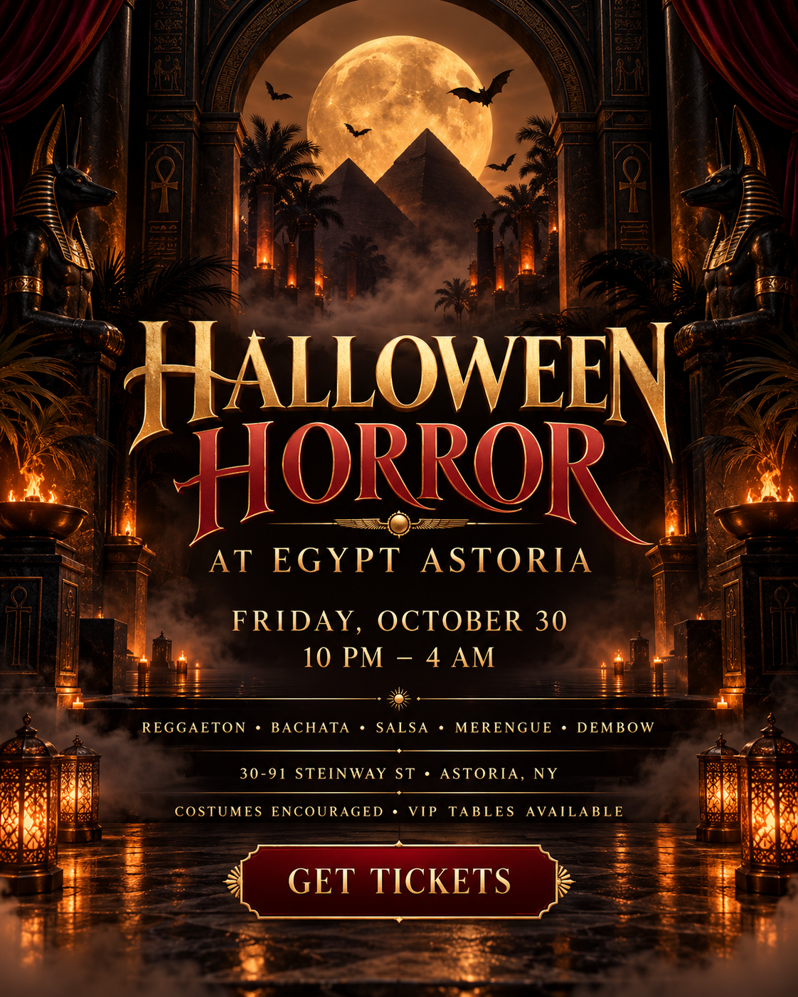 Halloween Horror at Egypt Astoria Latin Halloween party in Queens flyer