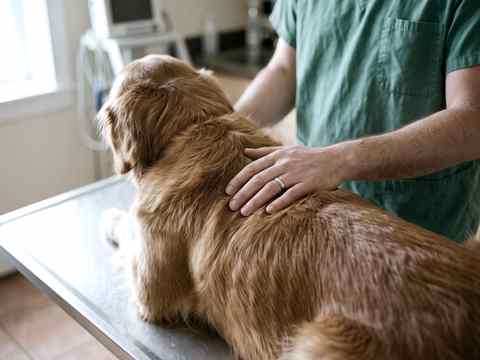 Veterinarian working inside an owner-operated animal hospital