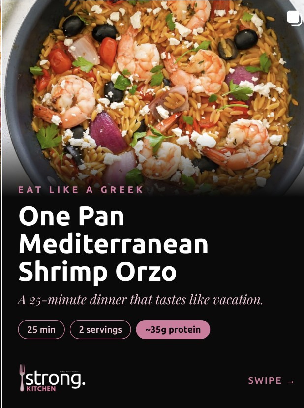 One Pan Mediterranean Shrimp Orzo recipe