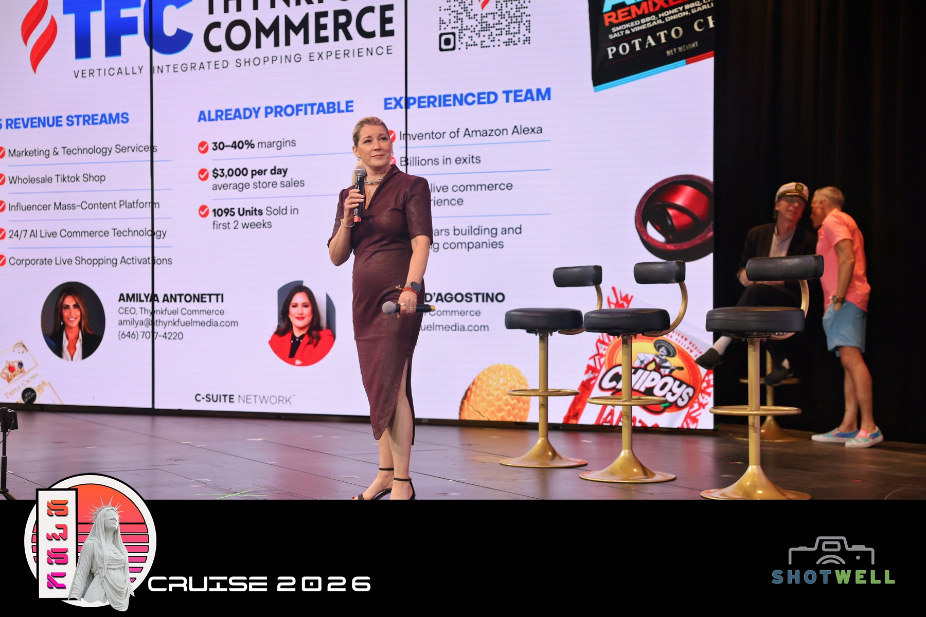 Tricia Benn delivering a keynote on stage