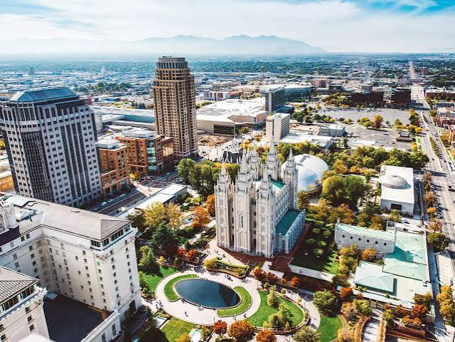 Salt Lake City skyline with the Wasatch Mountains