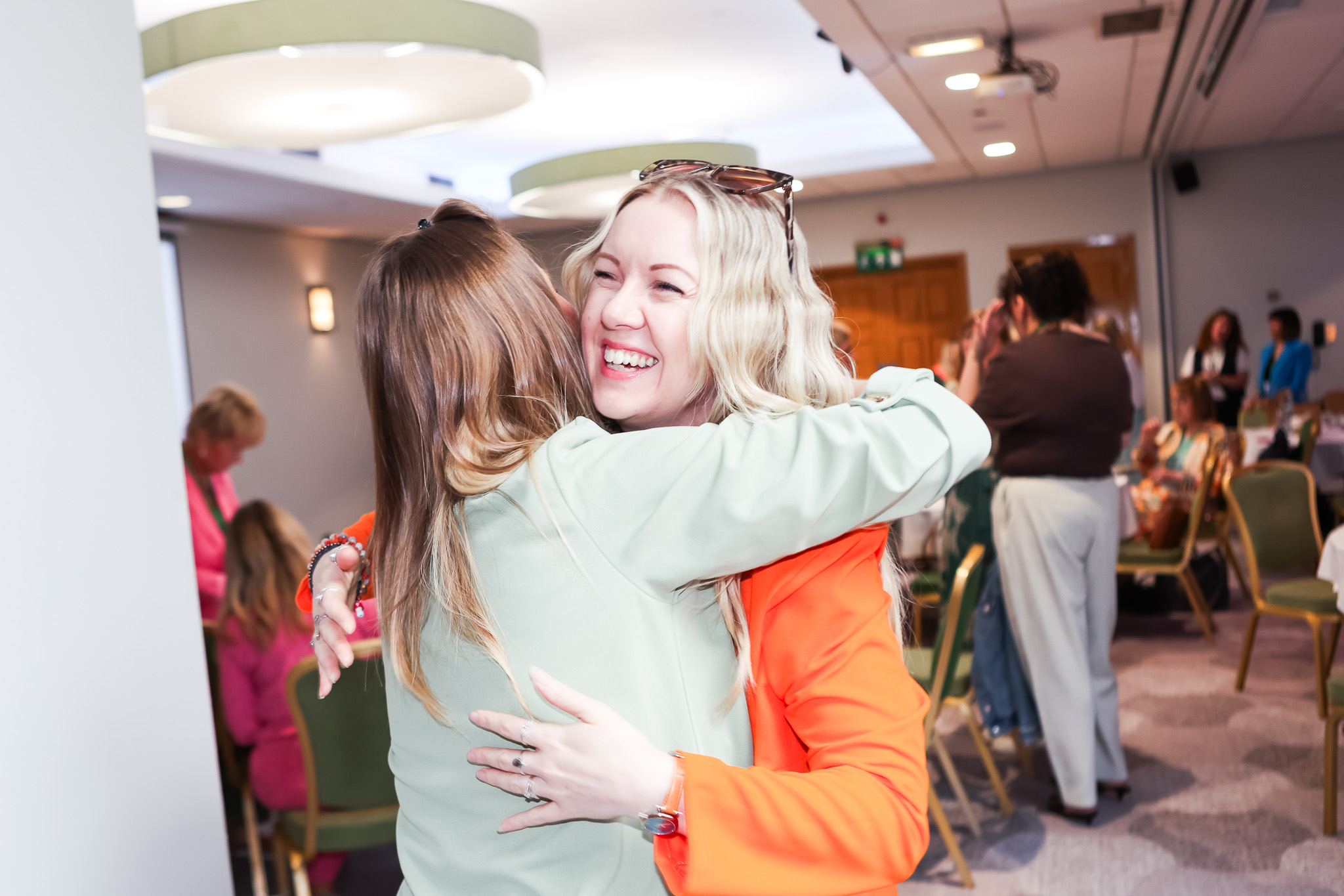 Women connecting at event