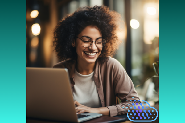 smiling woman at laptop found answers from Digi-Haze SEO smiling woman at laptop found answers from Digi-Haze SEO