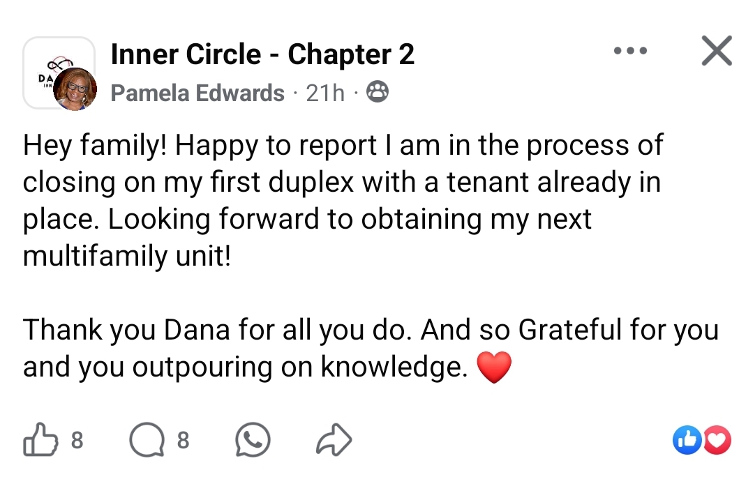 Pamela: closing on my first duplex with a tenant already in place