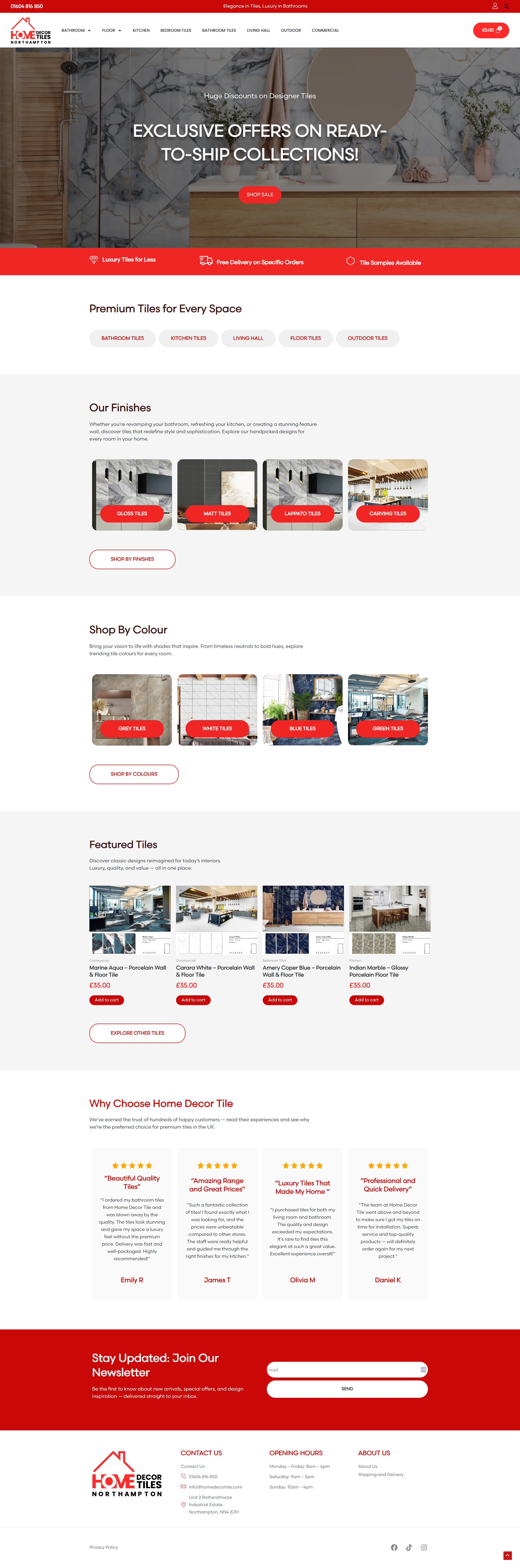 E-Commerce Store — Home Decor & Tiles