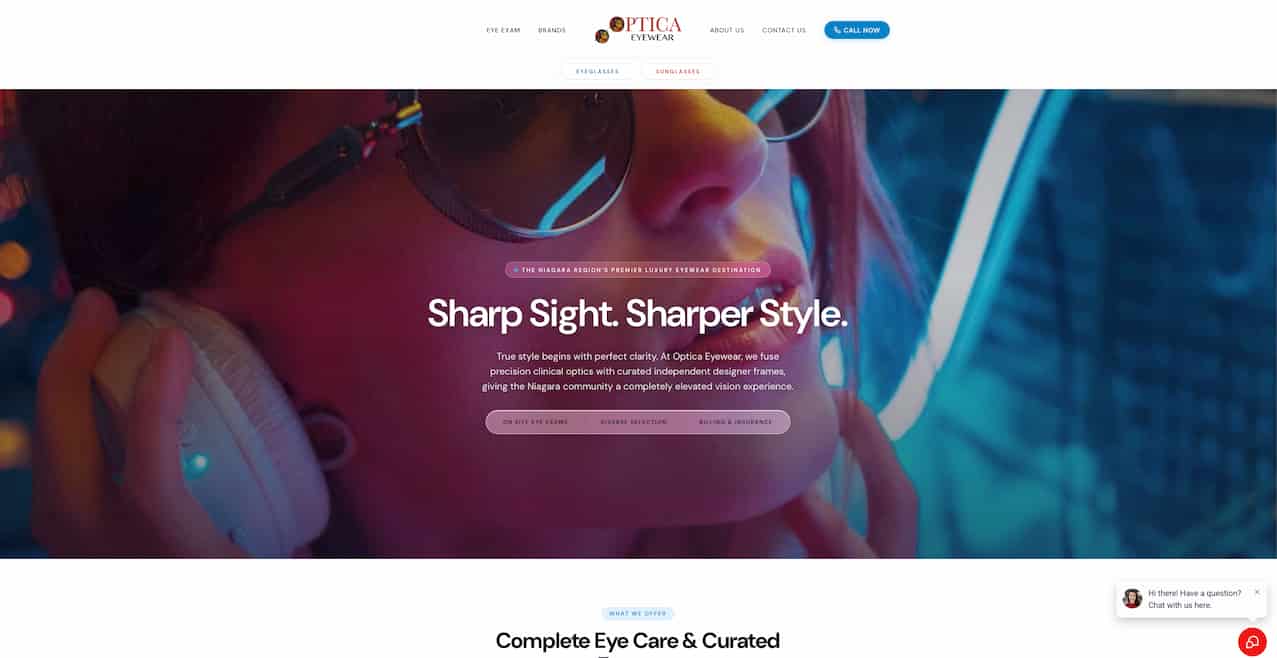 Optical Eyewear Niagara website