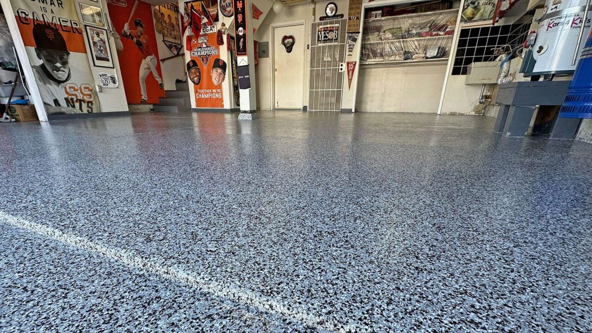 Finished floor coating project by A&M Superior Services