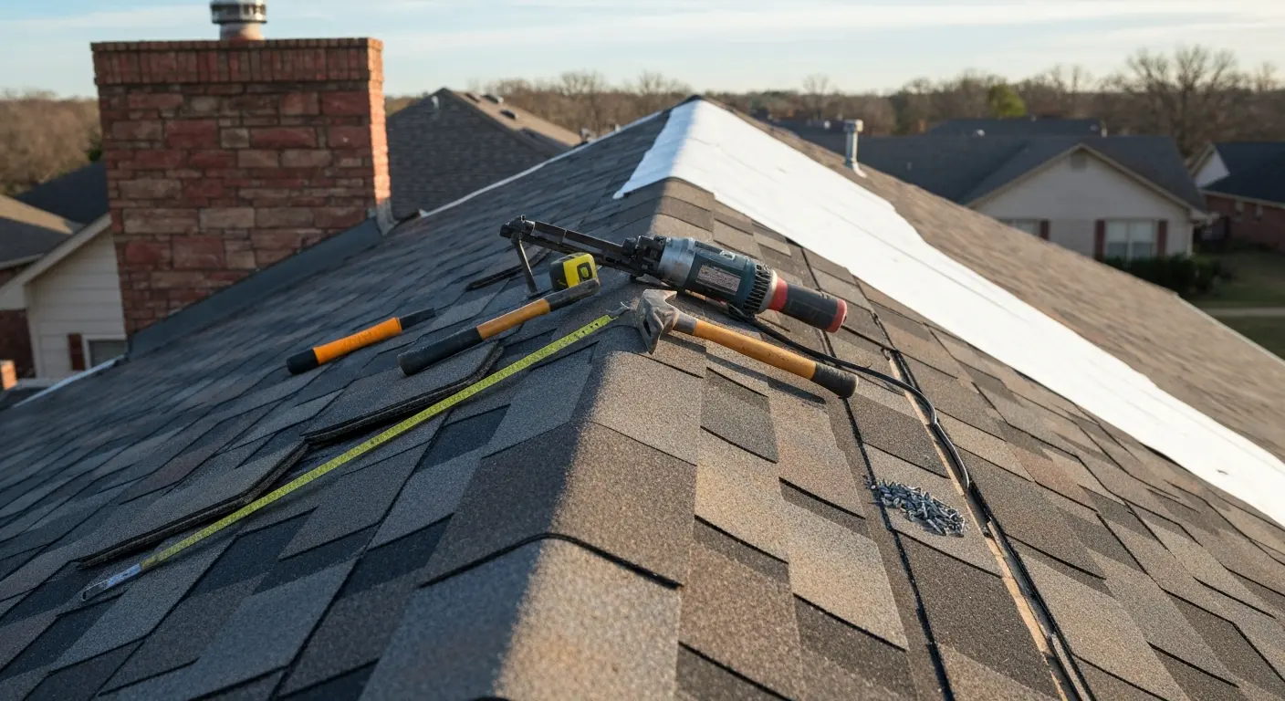 Shingle roof installation in Tulsa