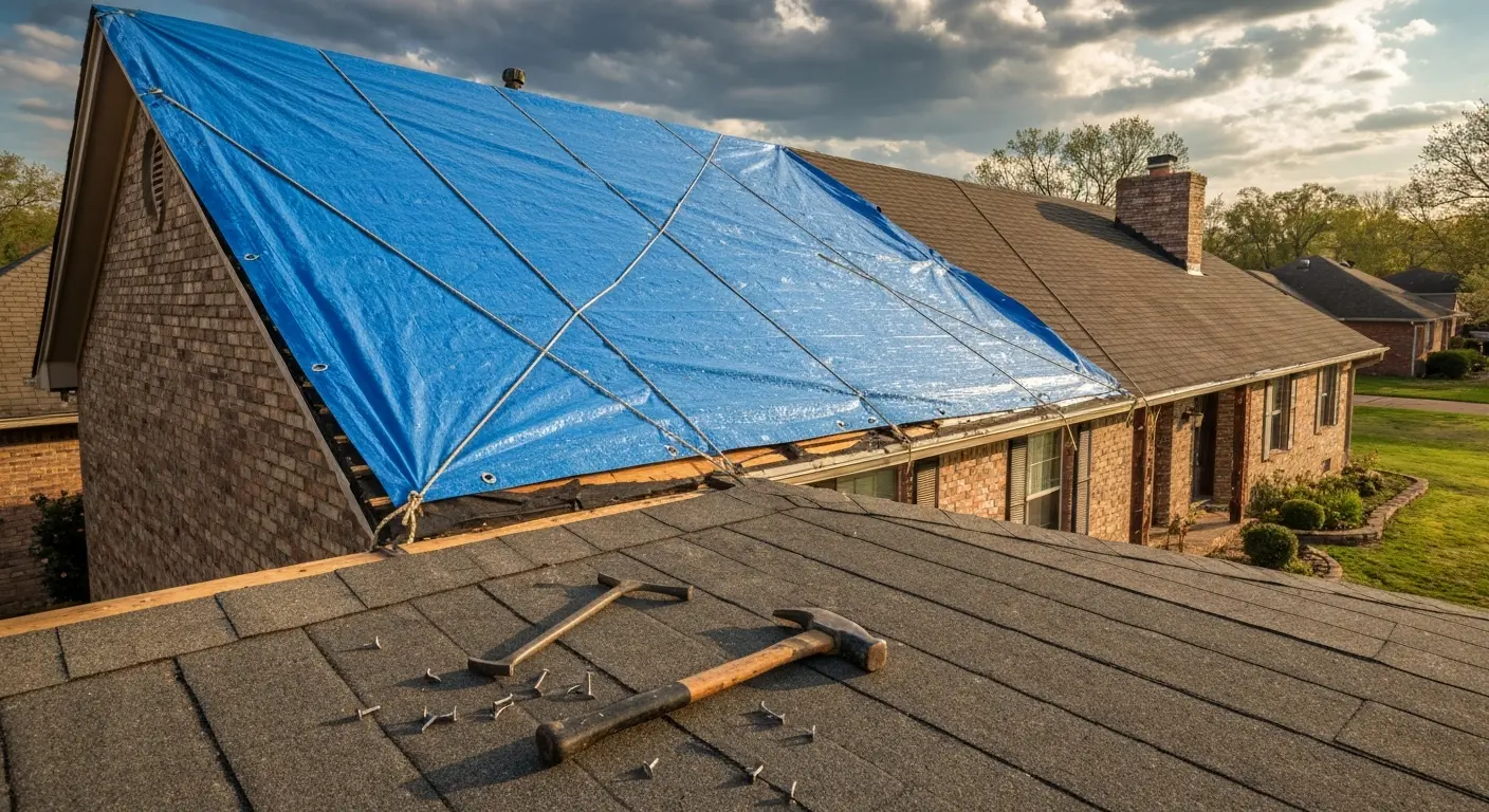 Storm damage roof repair