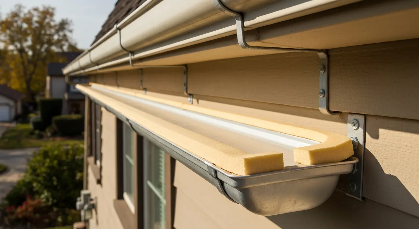 Foam gutter insert installation