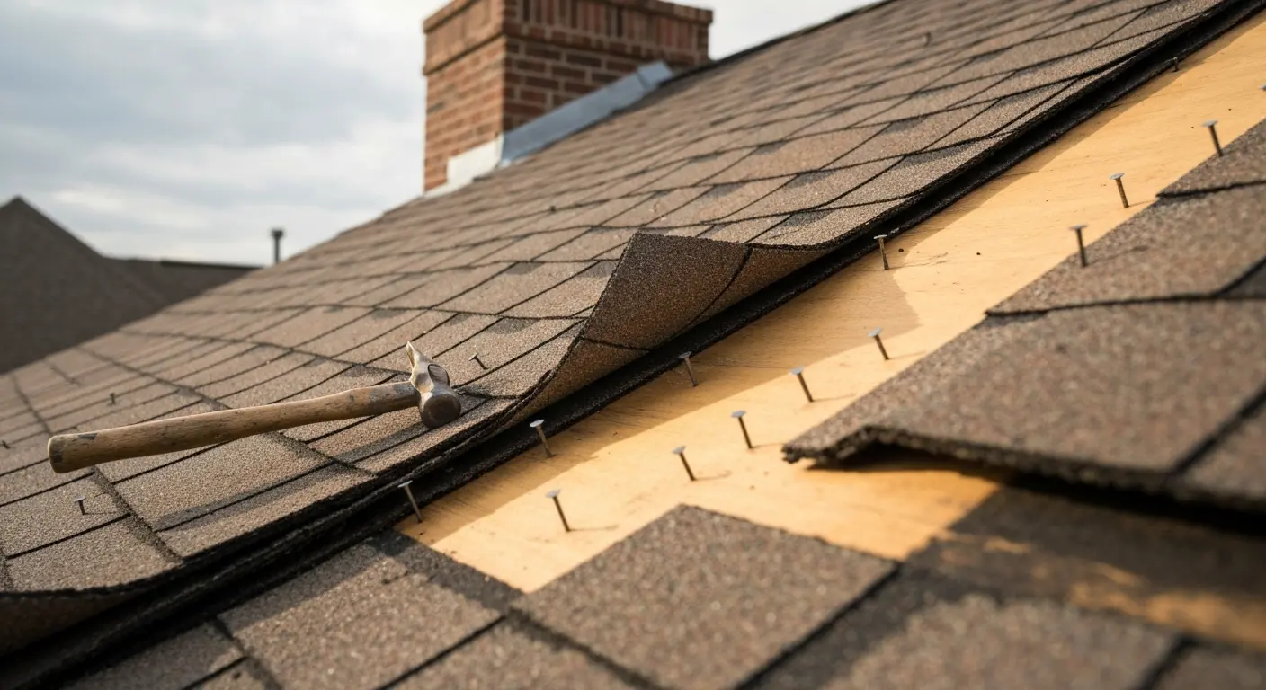 Wind damaged roof repair