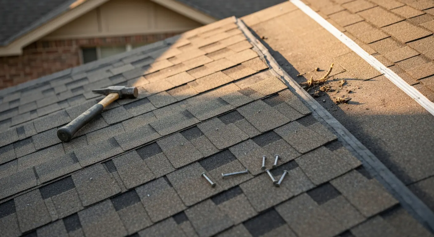 Fallen tree roof damage
