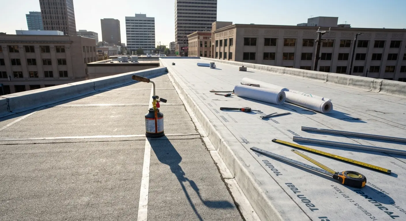 Flat roof installation