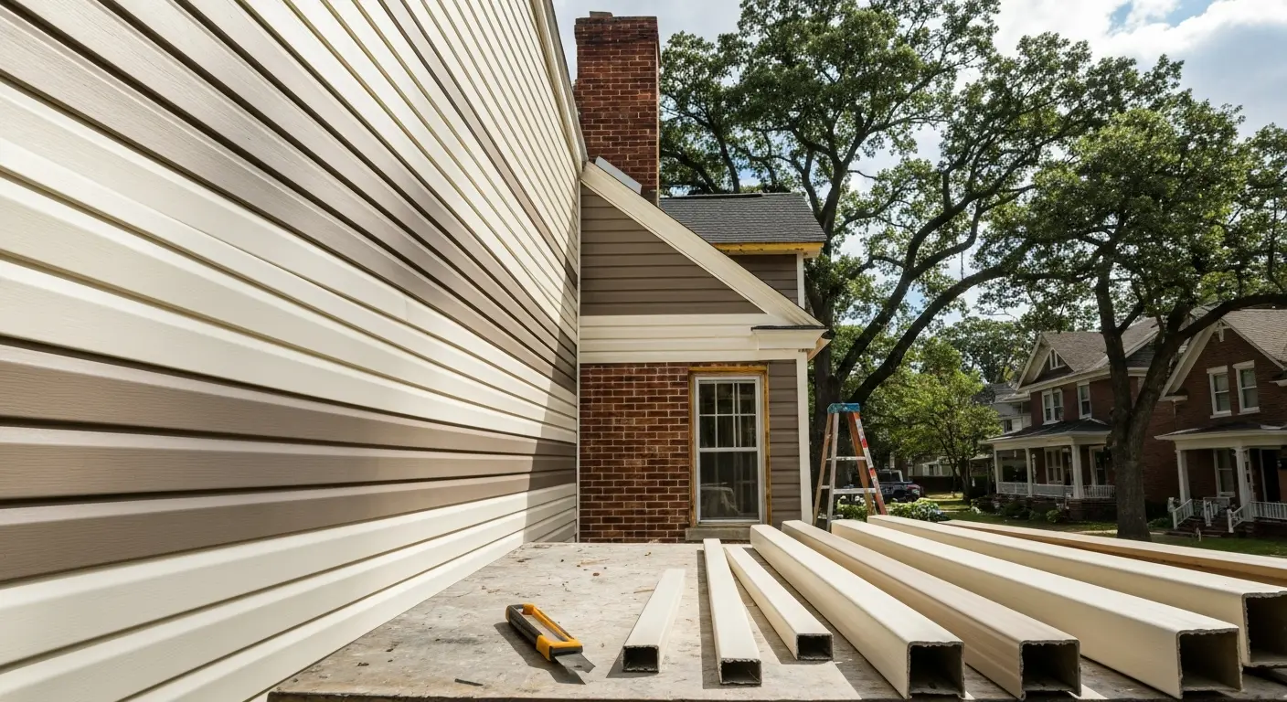 Vinyl siding installation project
