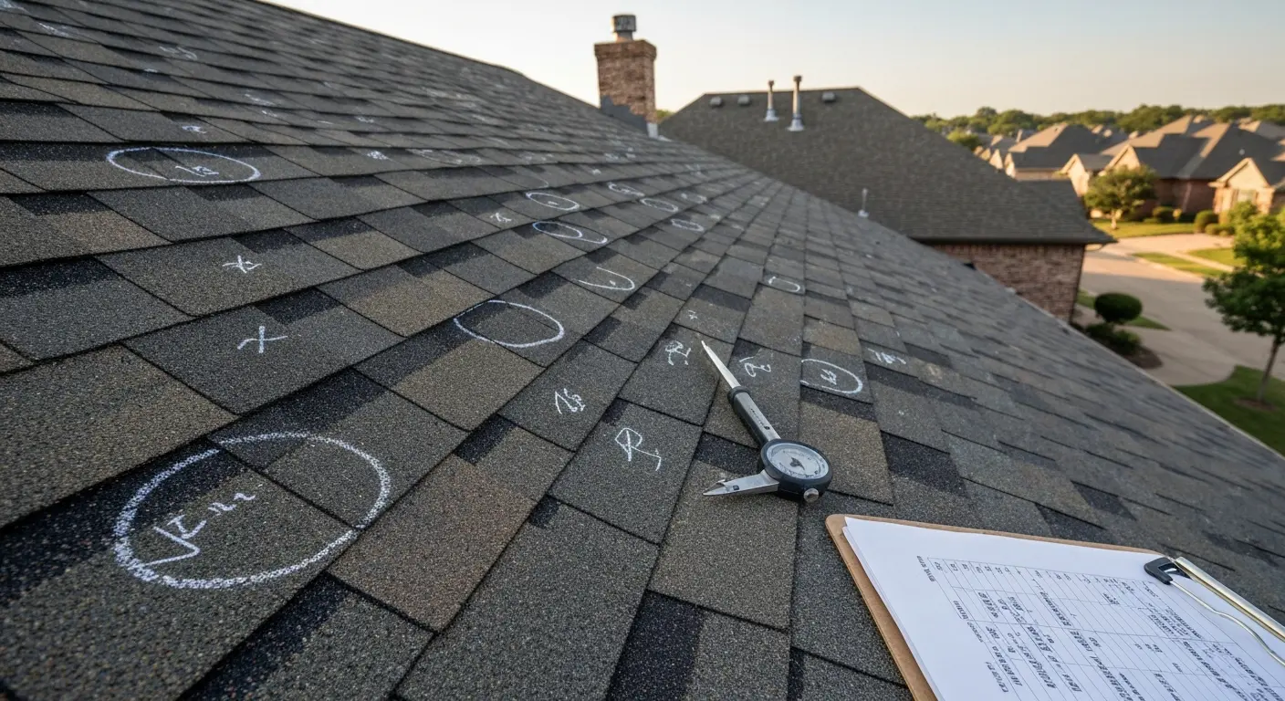 Hail damage roof inspection