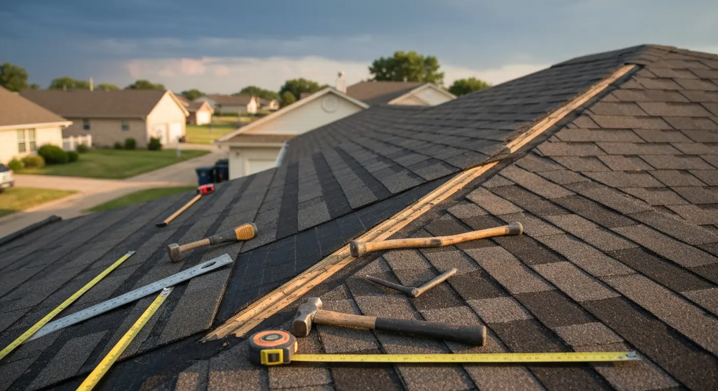 Storm damage roof repair in Owasso