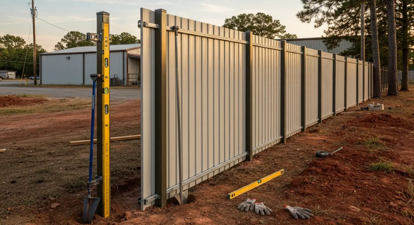 Commercial fence installation