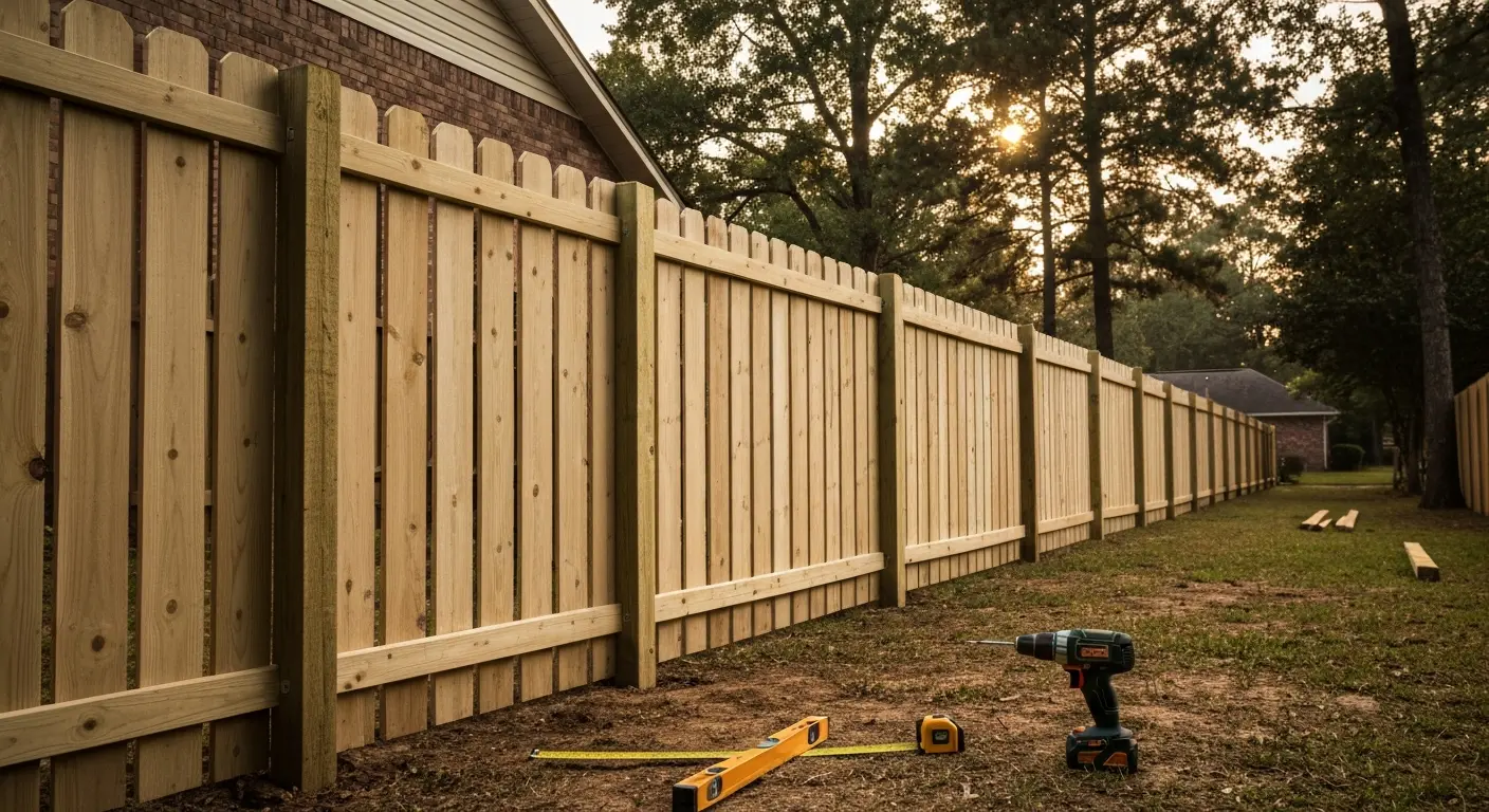 Residential fence installation