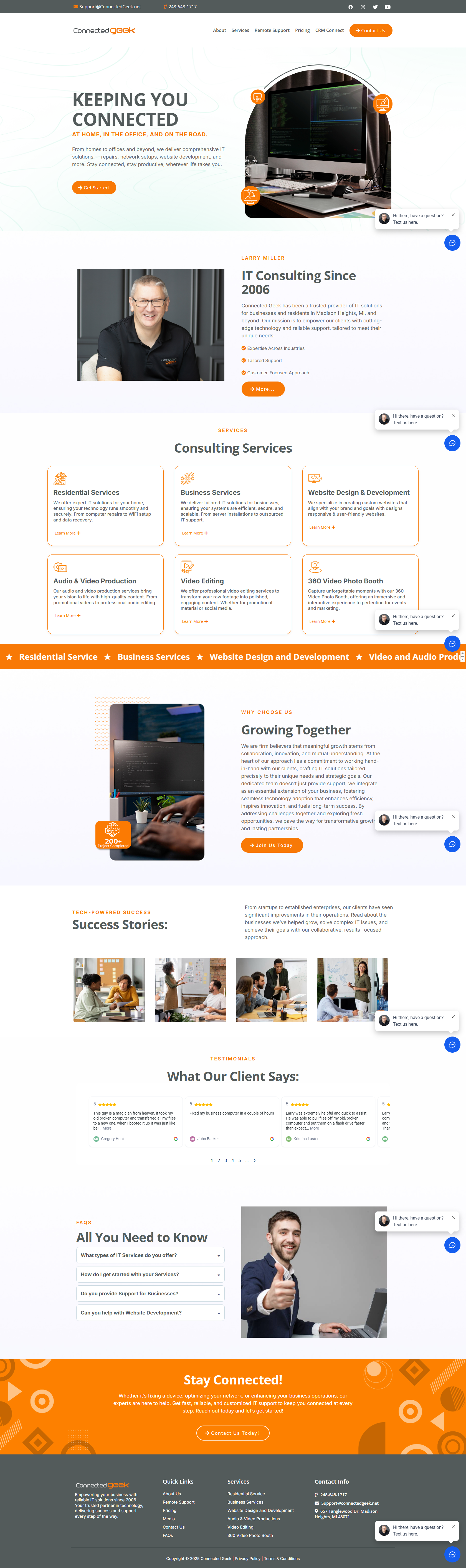 Connected Geek website home page, built by The Studio Creative