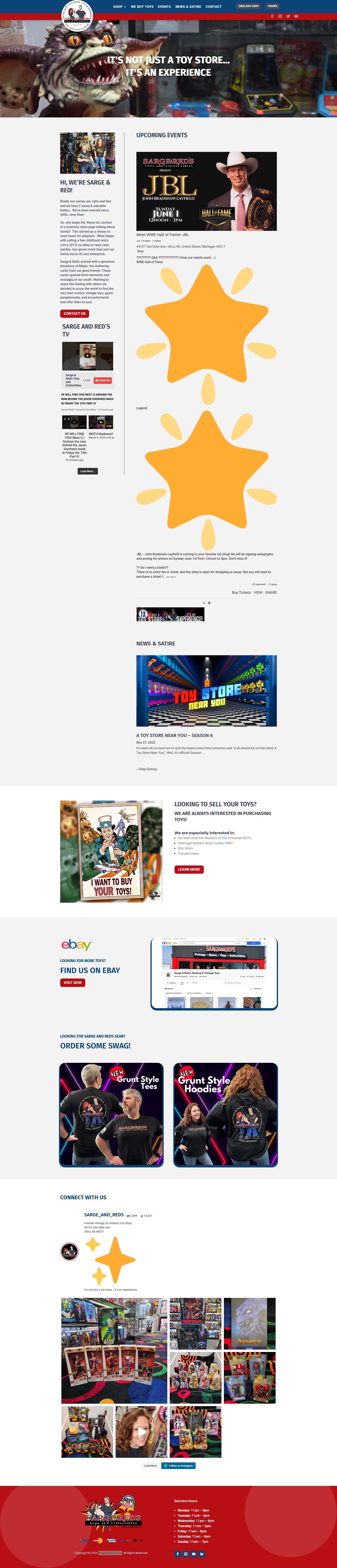 Sarge & Red's Toys website home page, built by The Studio Creative