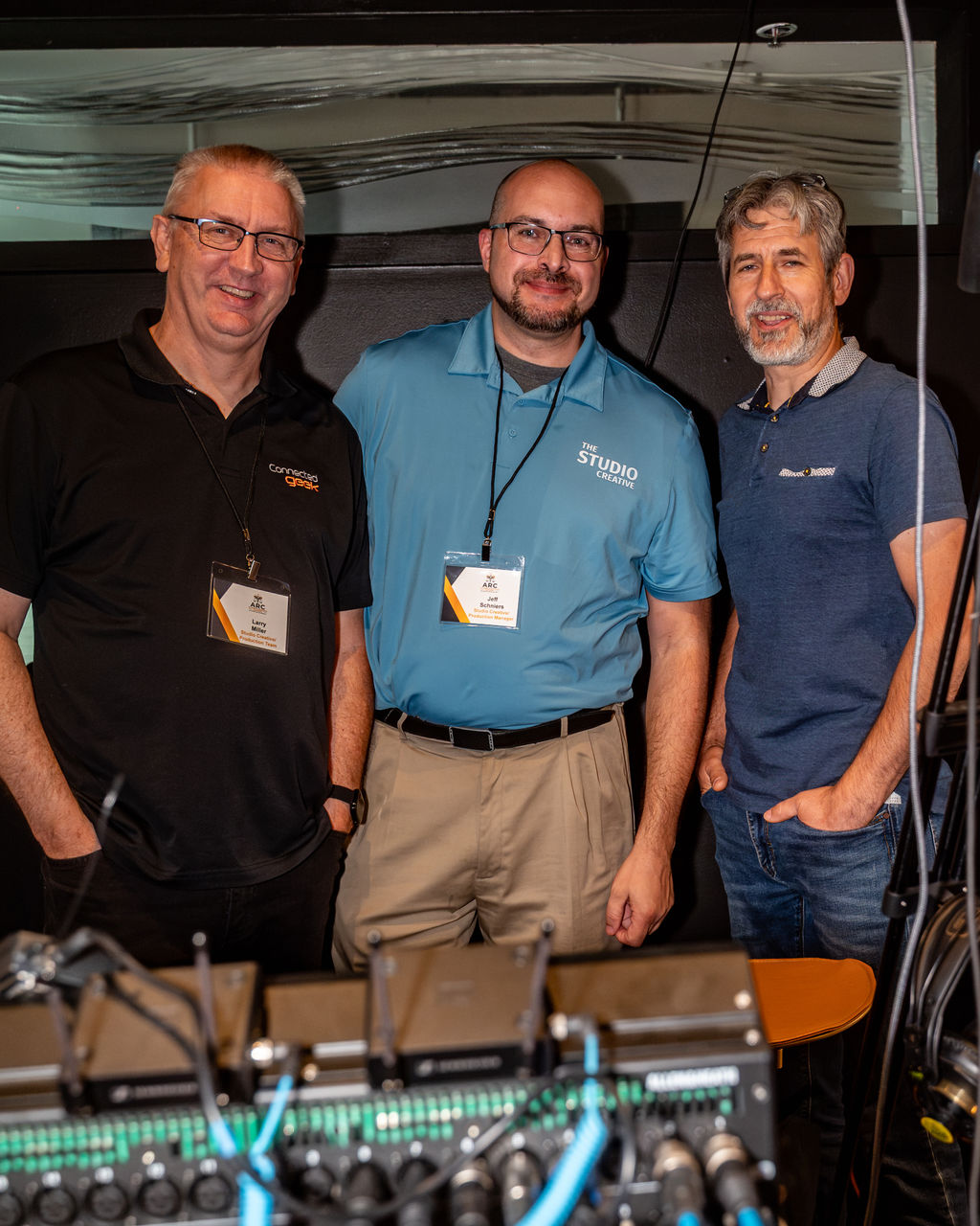 Larry Miller, Jeff Schniers and Emil Puste of The Studio Creative crew together at an event