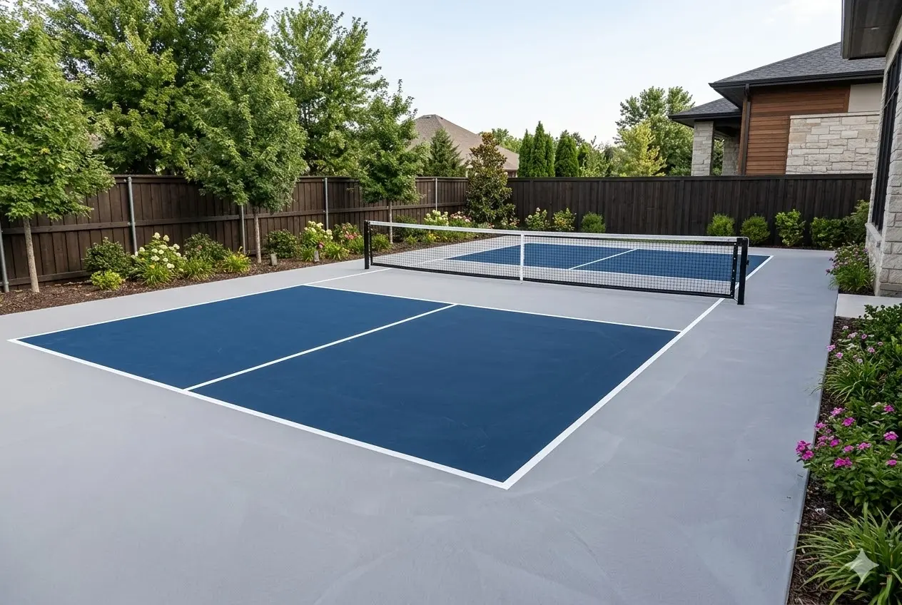 pickleball court on backyard for topic about pickleball court color combinations
