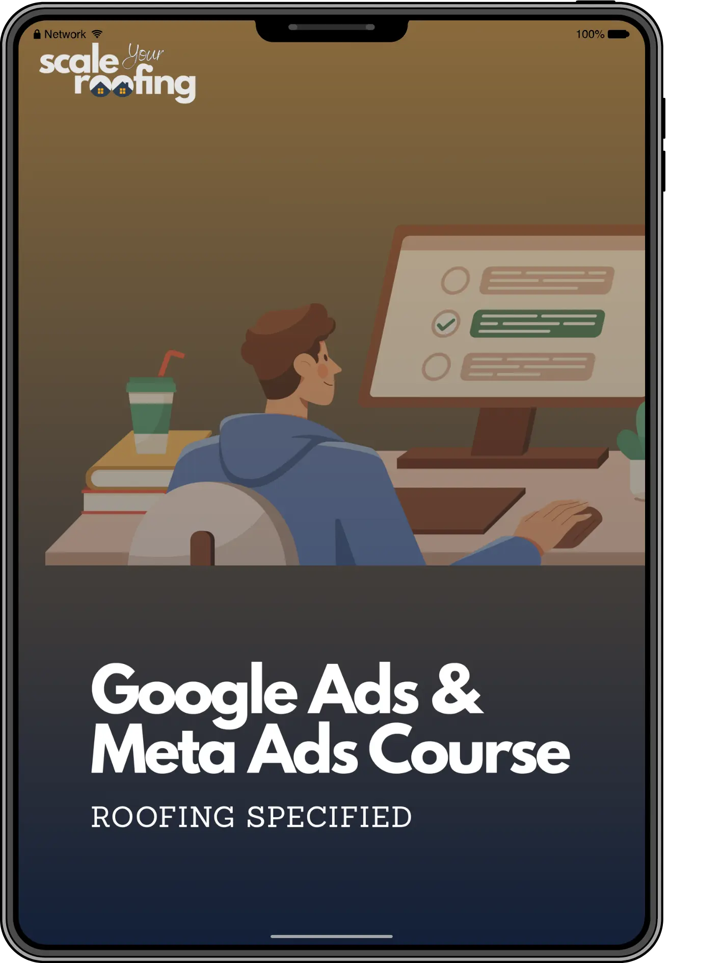 Founders Access bonus—Google Ads and Meta Ads courses image teaching roofing ad campaigns with Prompt-Factory prompts