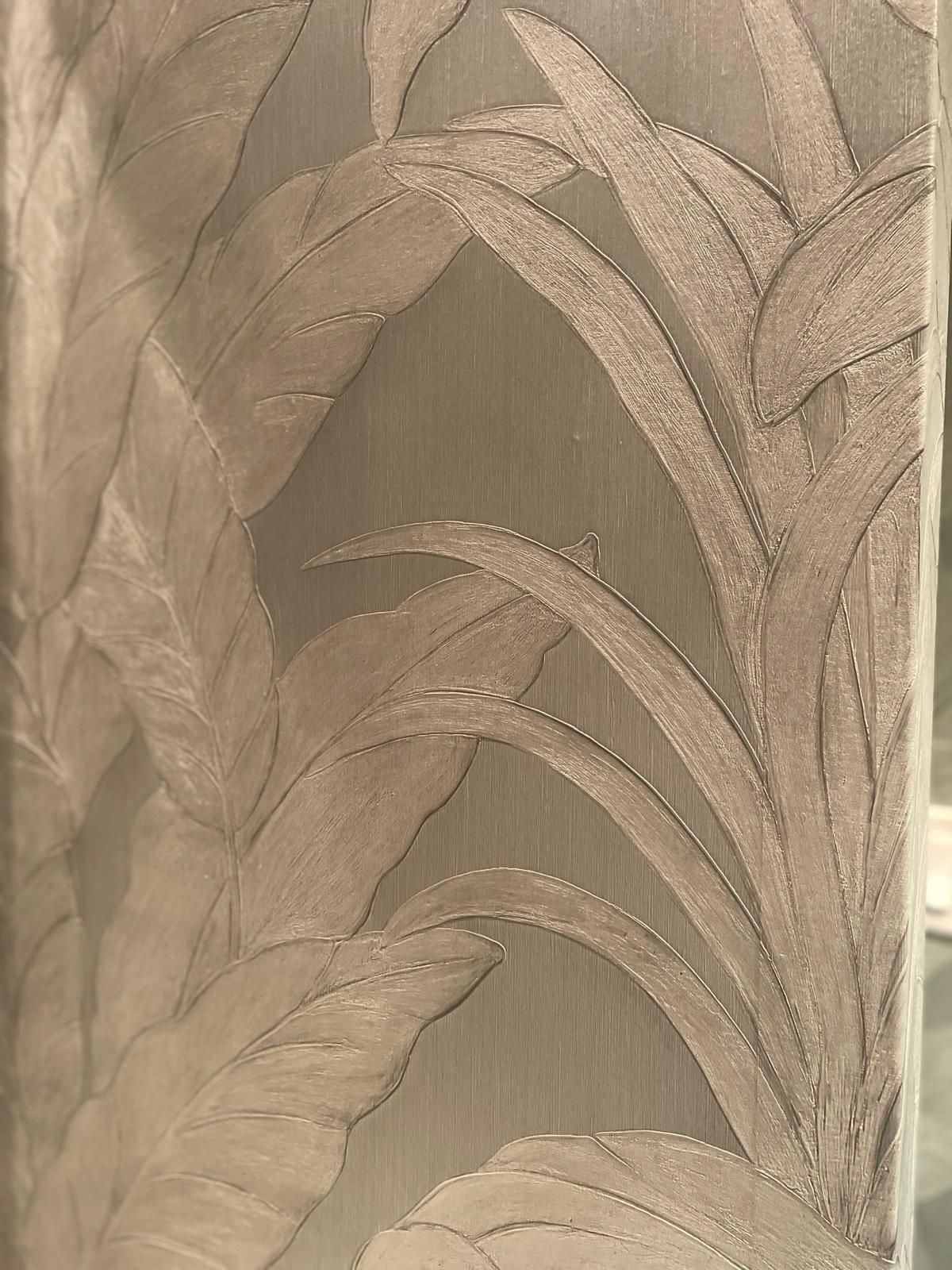 Patterned wallpaper wall