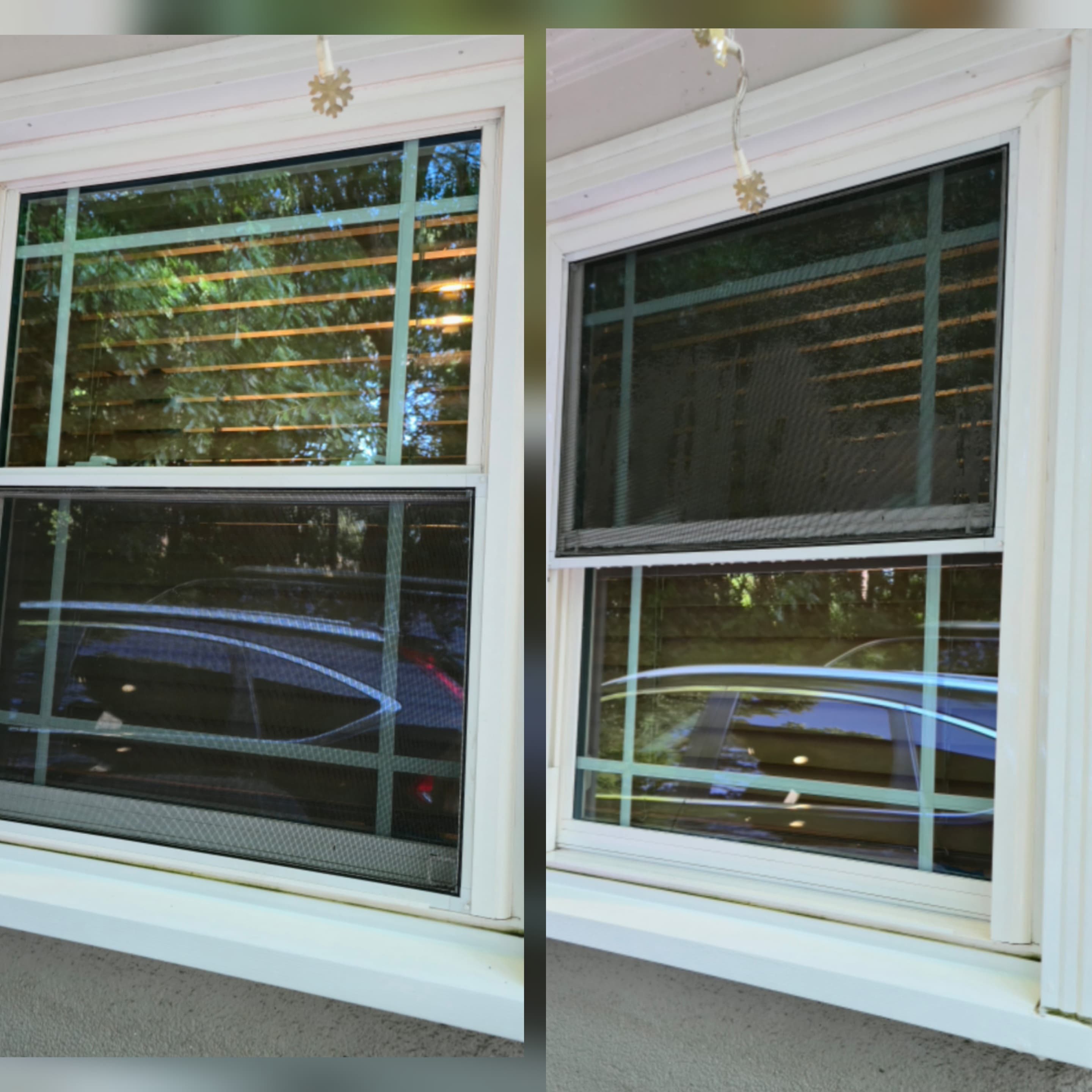Professional window cleaning for a residential home