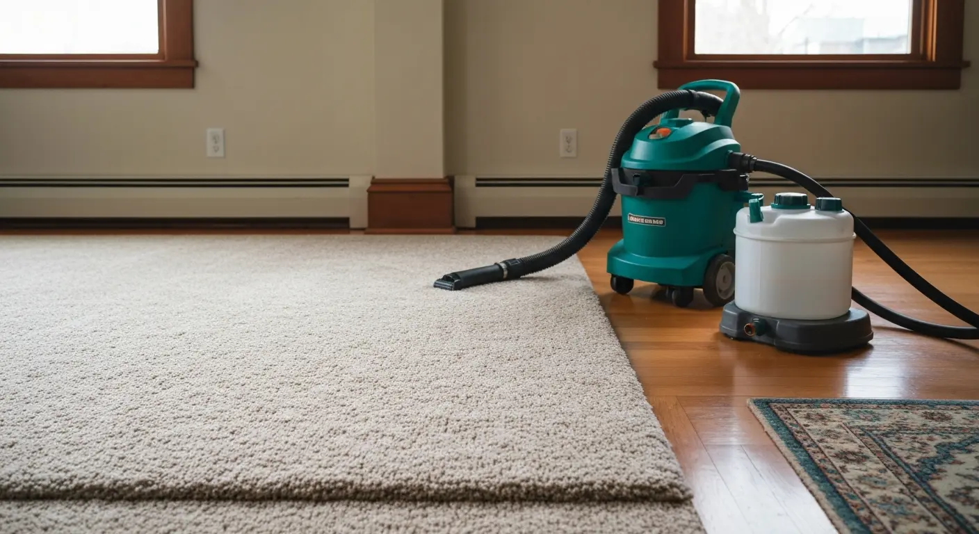 Professional carpet cleaning in residential home