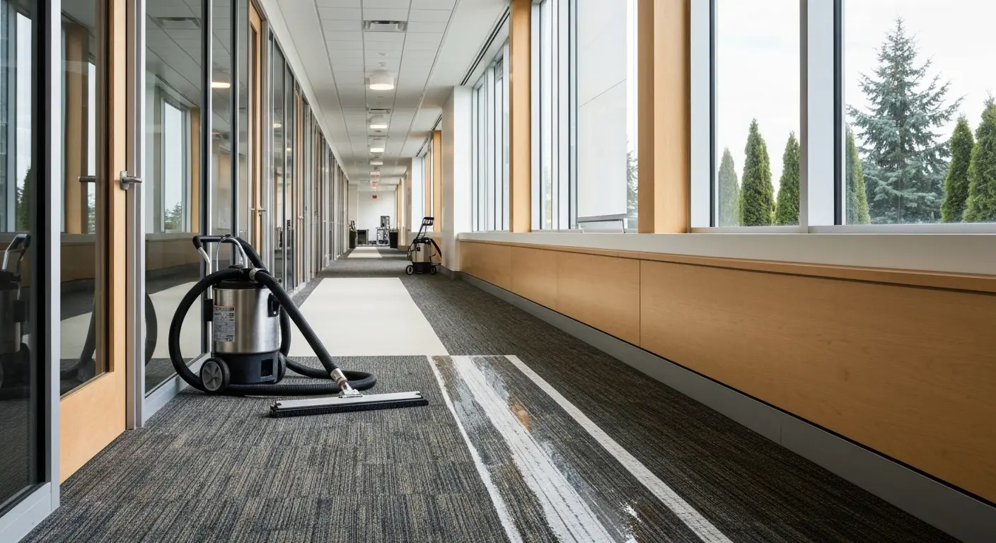 Commercial carpet cleaning in tech office space