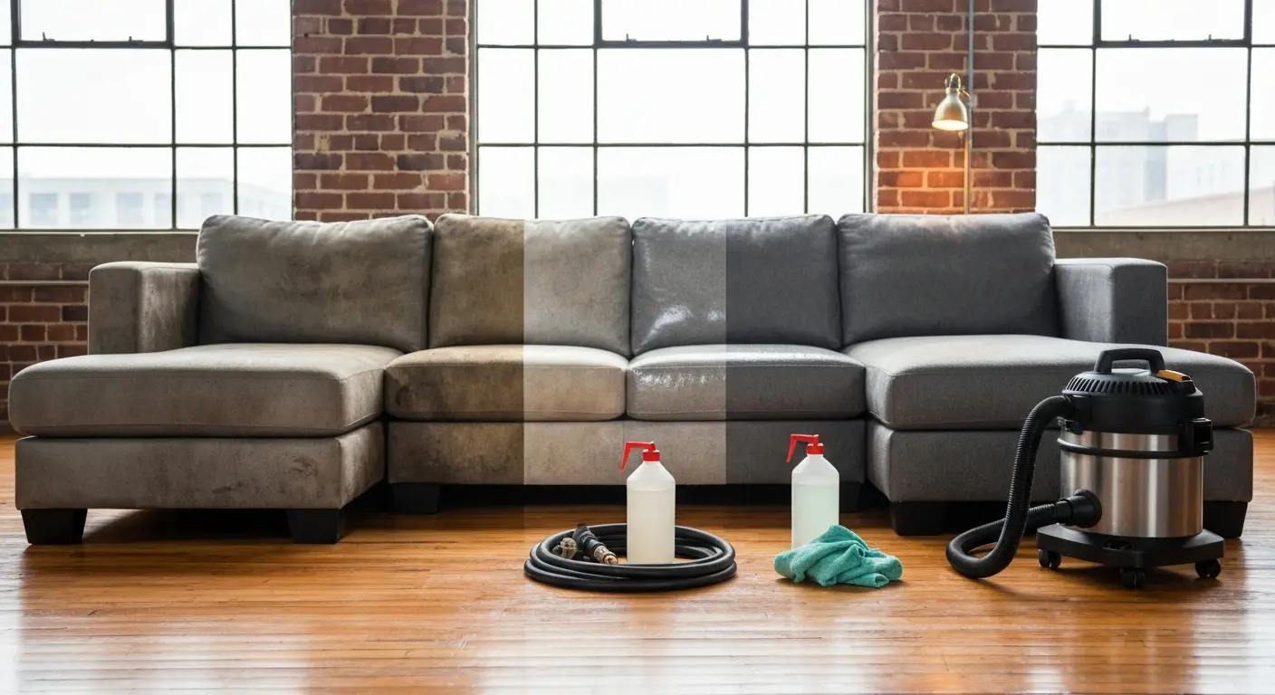 Upholstery cleaning for living room furniture