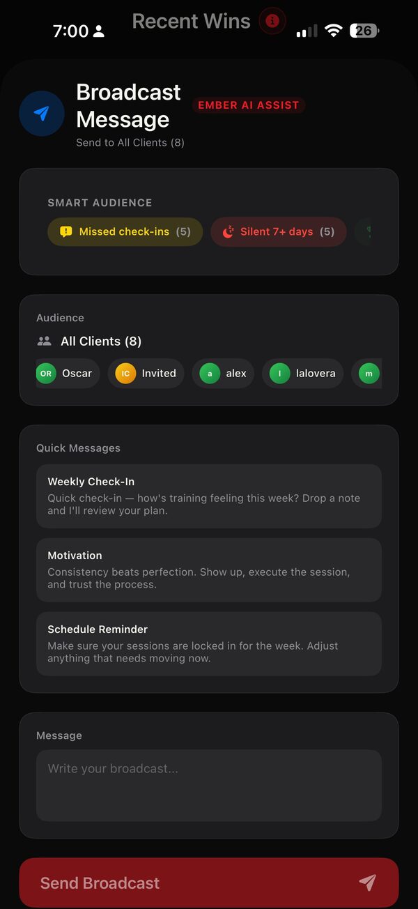 Broadcast composer with Smart Audiences and AI-drafted Quick Messages