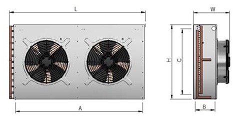 Condenser Güntner G Series 1x2 fan untuk industrial refrigeration dan cold room