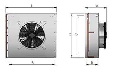 Condenser Güntner G Series 1x1 fan untuk cold storage dan refrigeration industrial