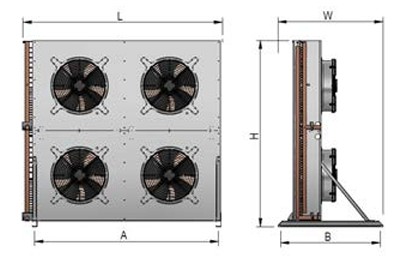 Condenser Güntner G Series 2x2 fan untuk industrial refrigeration heavy duty