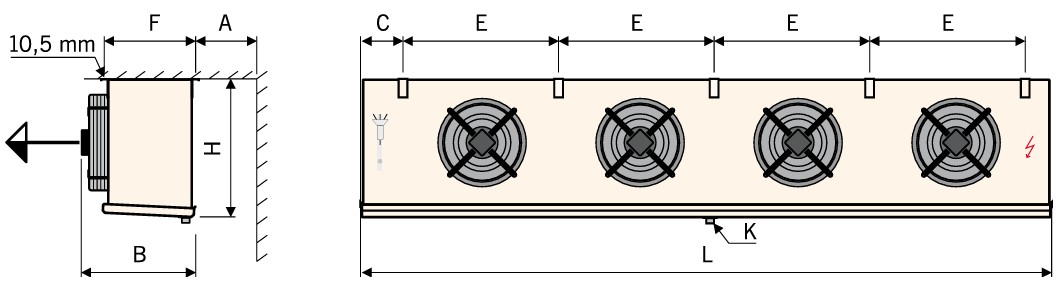 Evaporator Güntner GACC 4 fan motor heavy duty untuk industrial refrigeration