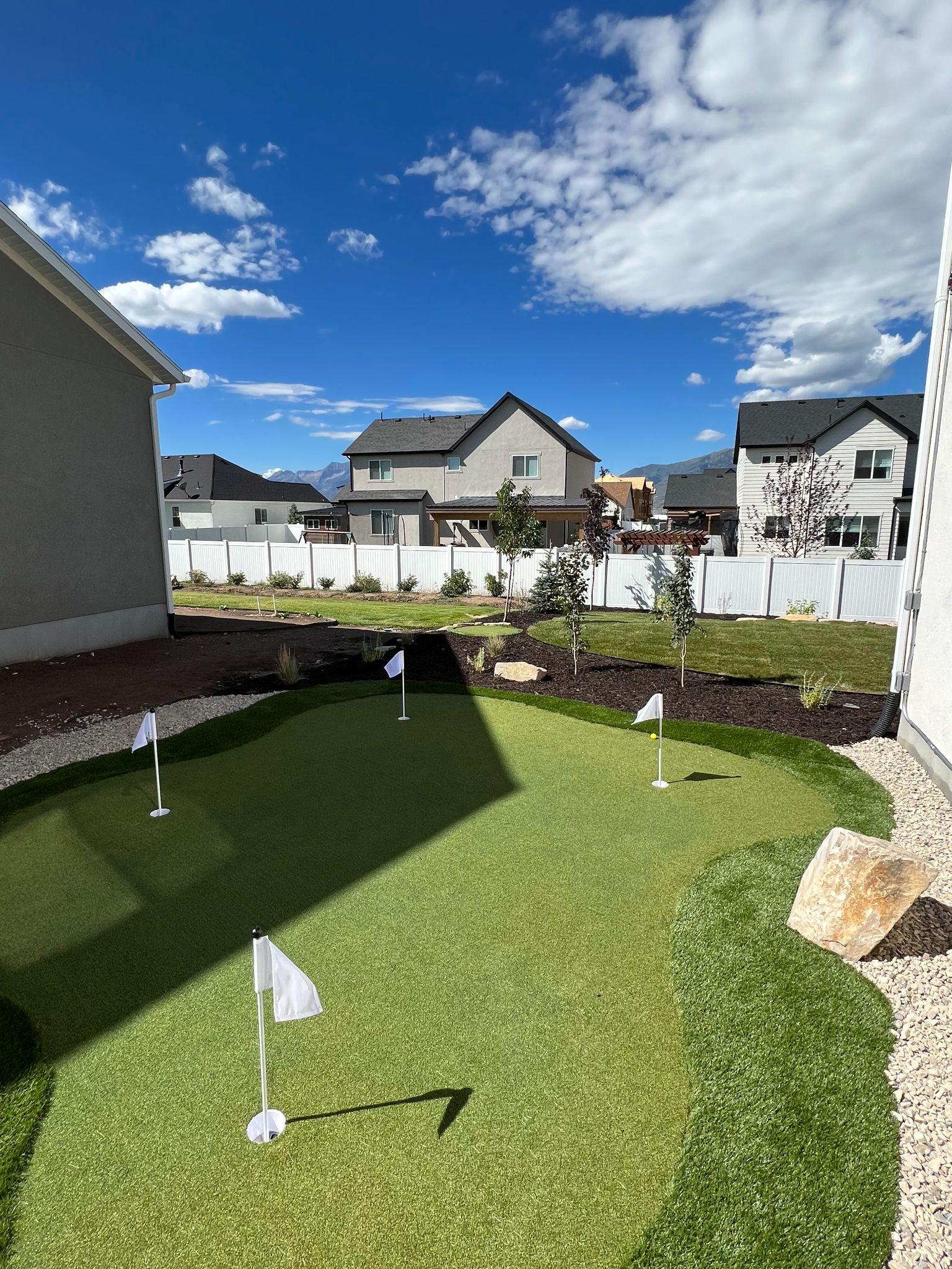 Backyard putting green