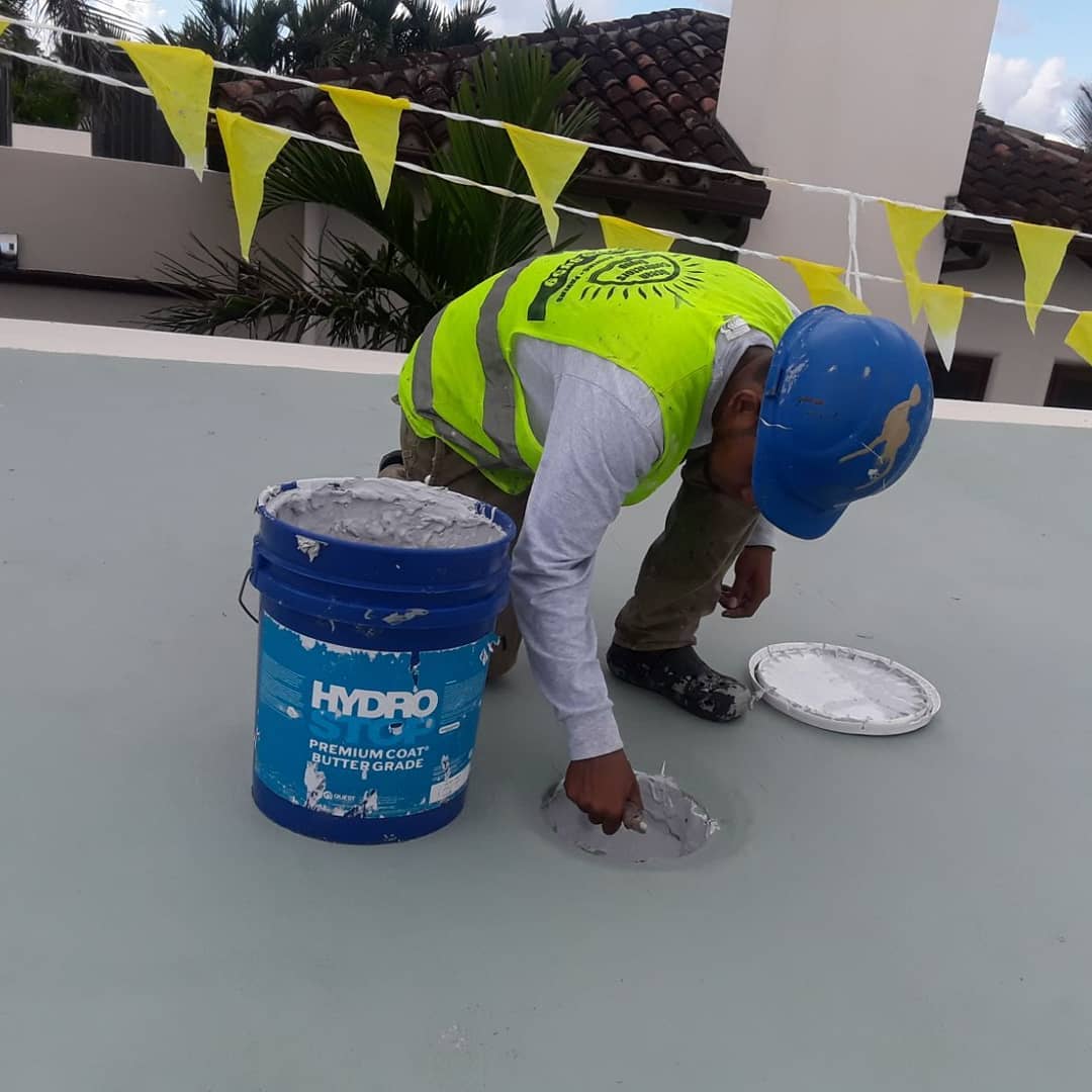 HydroStop premium roof coating system on a metal roof