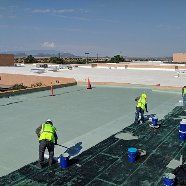 Commercial roof coating on a hospital