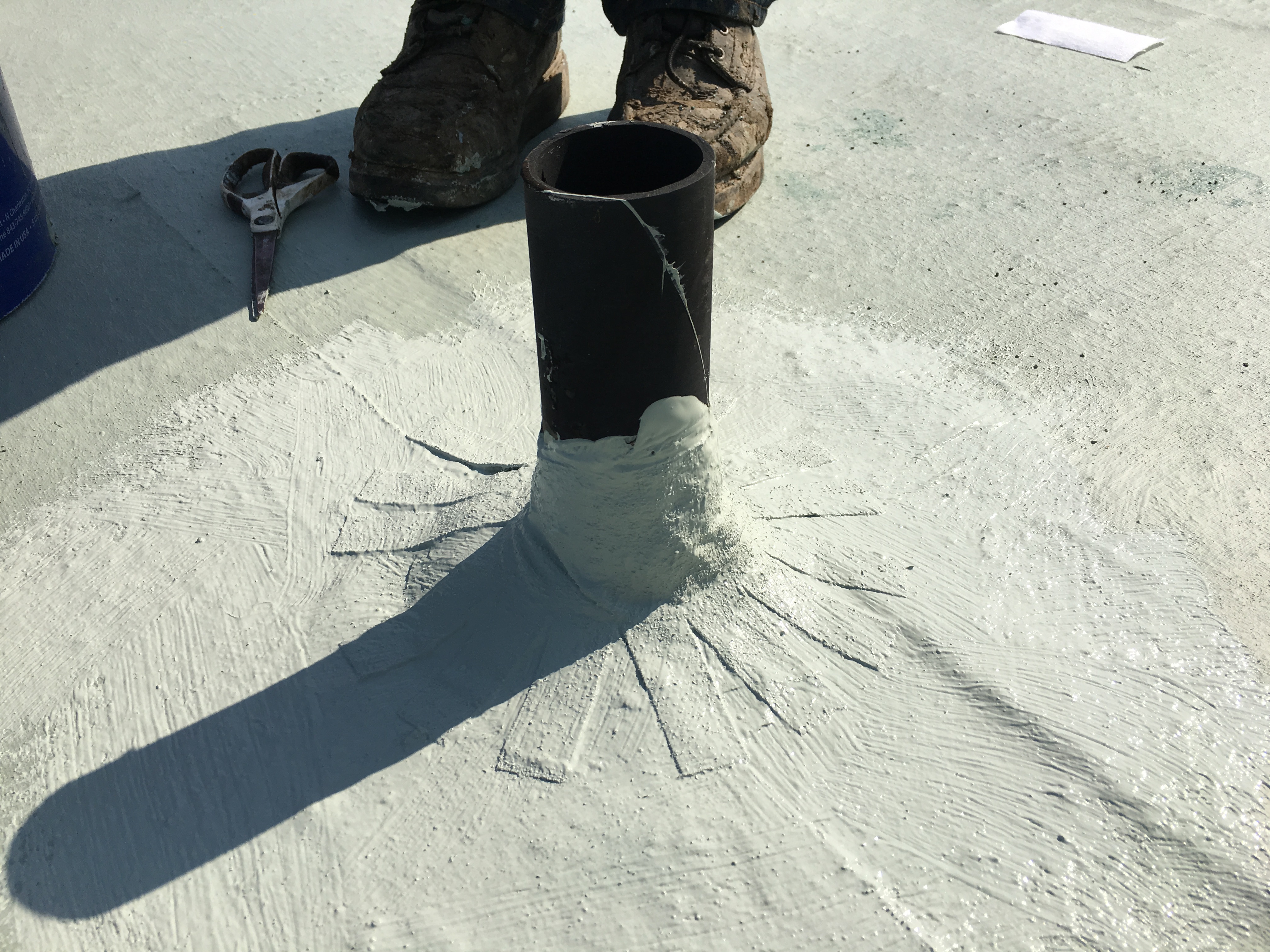 Sealed pipe penetration detail