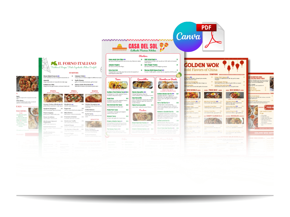 Plug-and-Play Menu Templates
